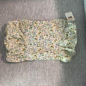 Free People - white floral strapless top - NWT - size S